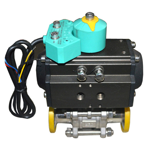 卫生级气动三片式卡箍球阀