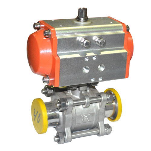 卫生级气动三片式快装球阀