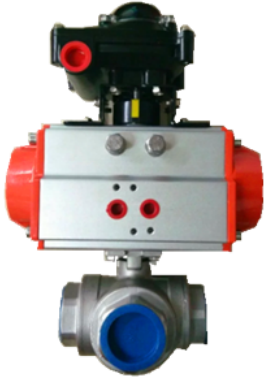 气动螺纹三通球阀