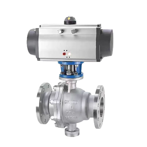 304气动固定式球阀，铸钢法兰气动球阀